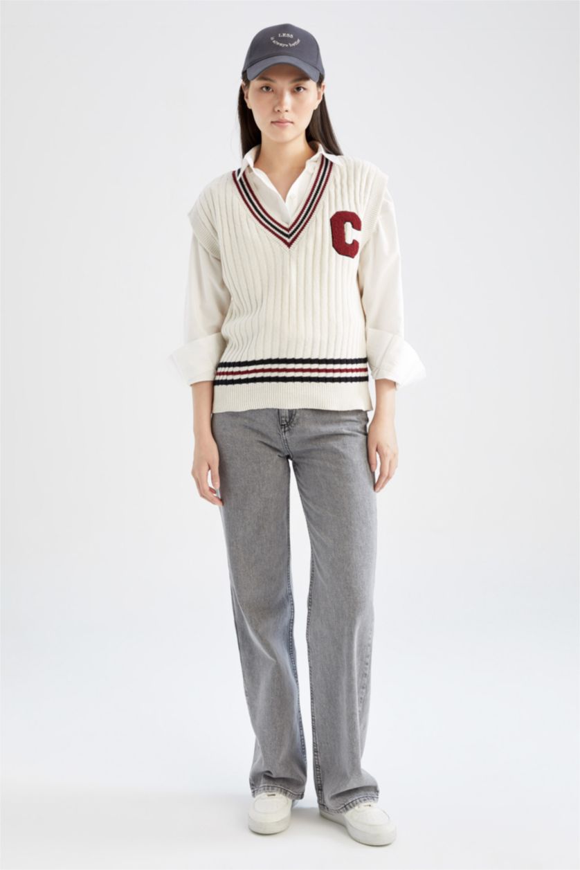 نساء بيج فاتح يلك اوفر سايز بياقة V