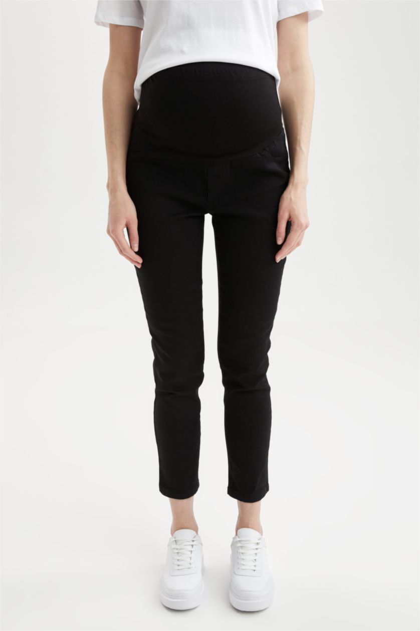 WOMAN Black High Waist Slim Fit Maternity Pants