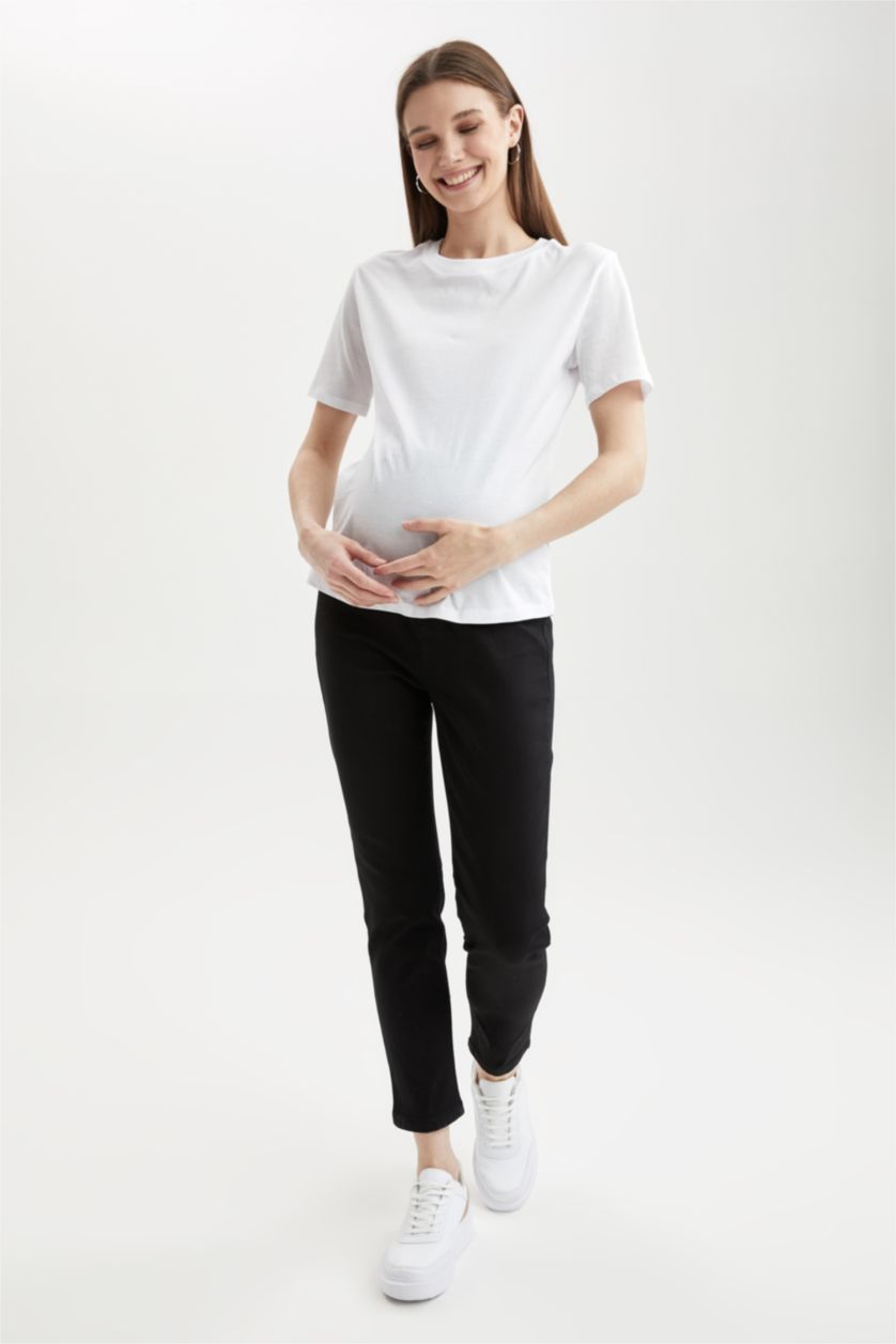 WOMAN Black High Waist Slim Fit Maternity Pants