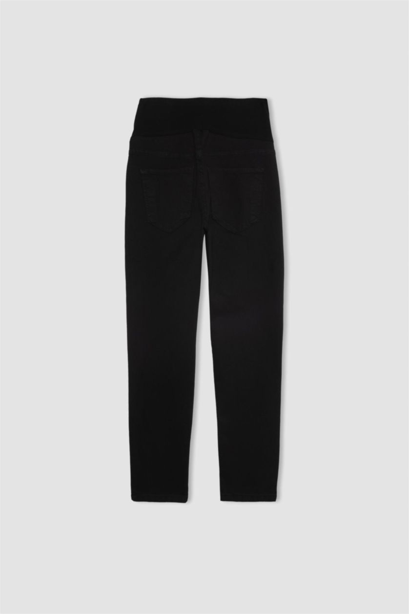 نساء أسود سروال جينز للحوامل سليم فيت