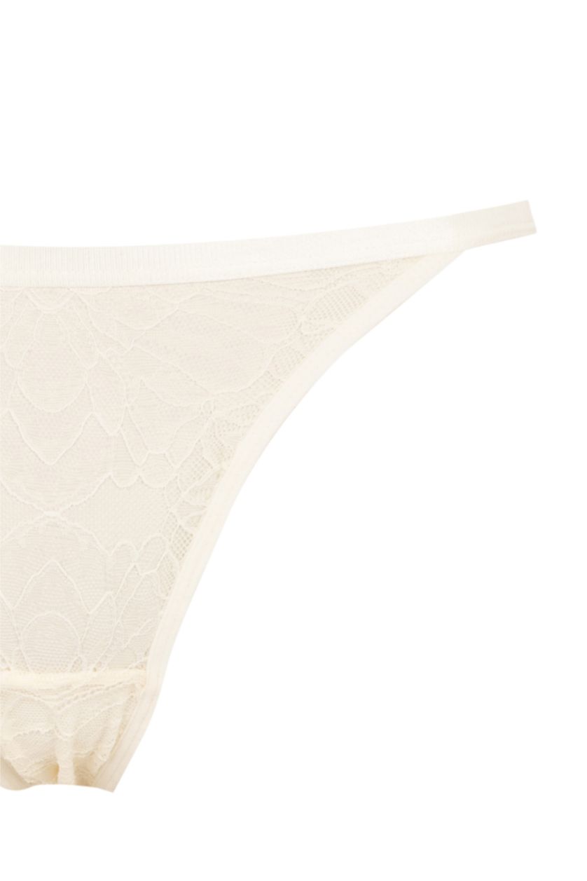 WOMAN Ecru Fall in Love Lace Brazilian Panties