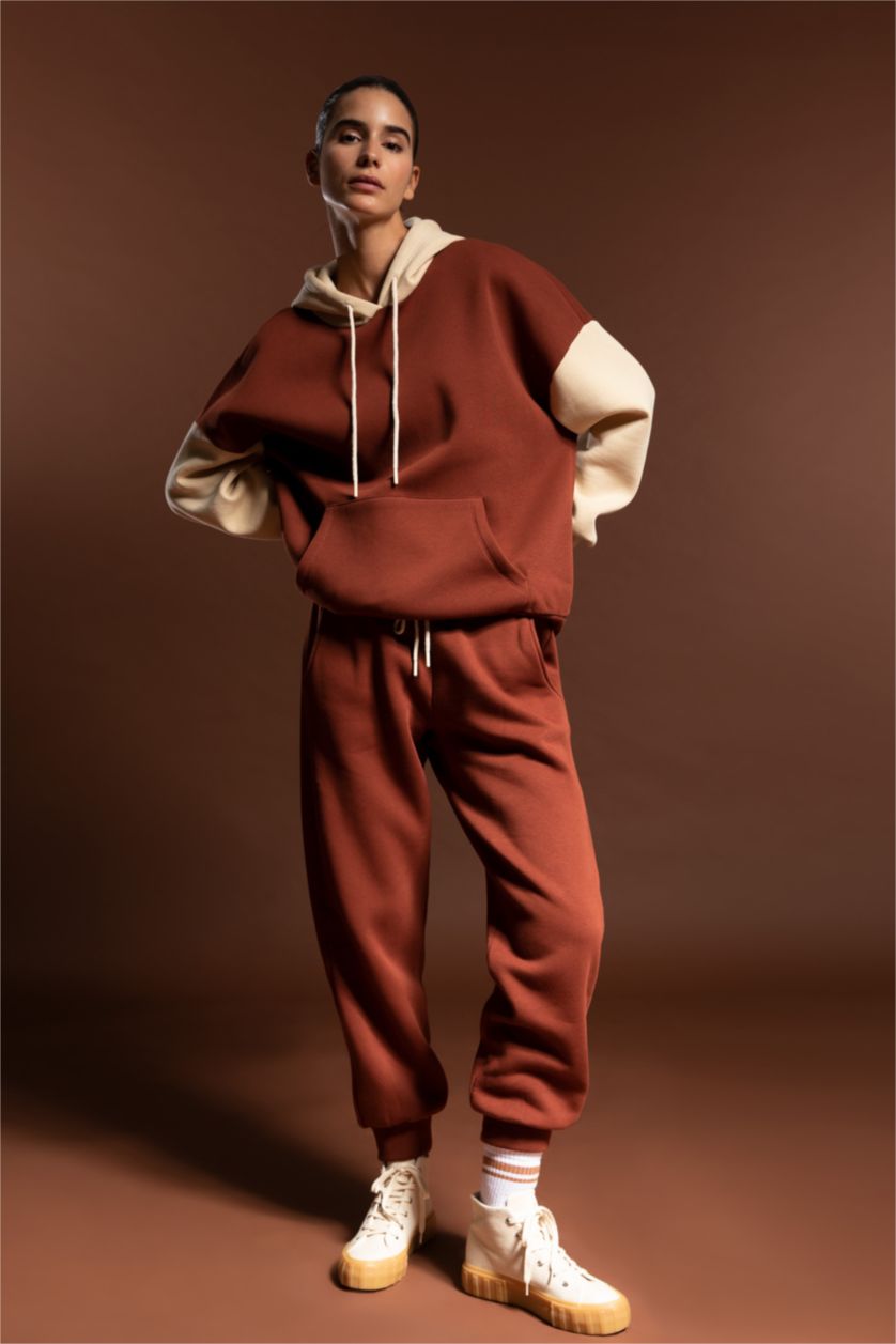 FEMME Bordeaux Clair jogger Thick Sweatshirt Fabric Trousers