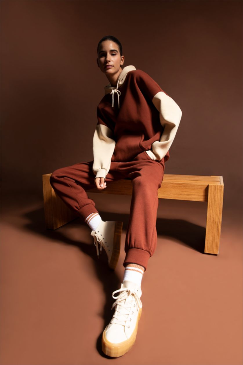 FEMME Bordeaux Clair jogger Thick Sweatshirt Fabric Trousers