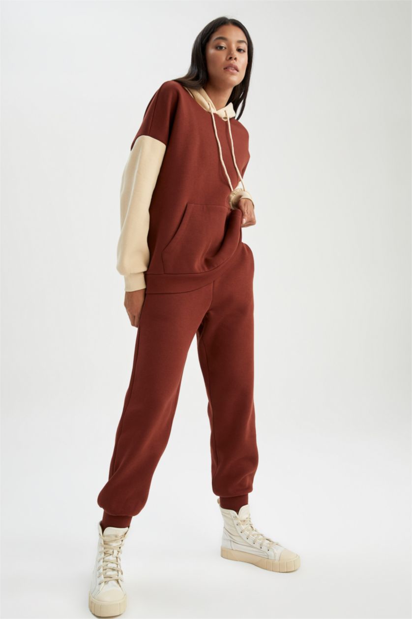 FEMME Bordeaux Clair jogger Thick Sweatshirt Fabric Trousers