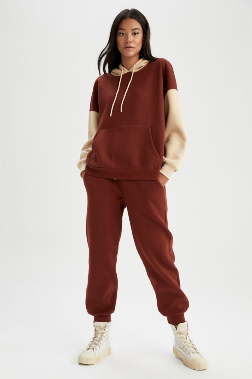 FEMME Bordeaux Clair jogger Thick Sweatshirt Fabric Trousers