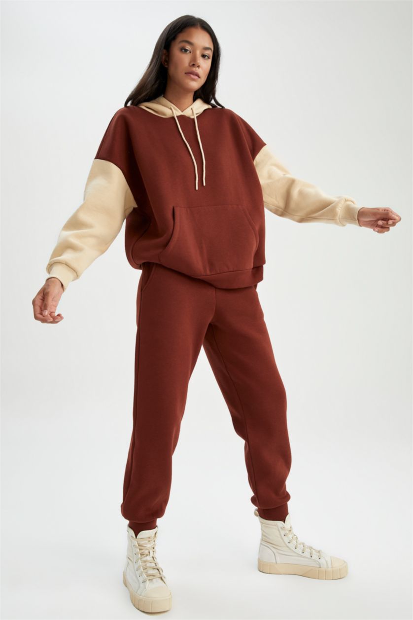 FEMME Bordeaux Clair jogger Thick Sweatshirt Fabric Trousers