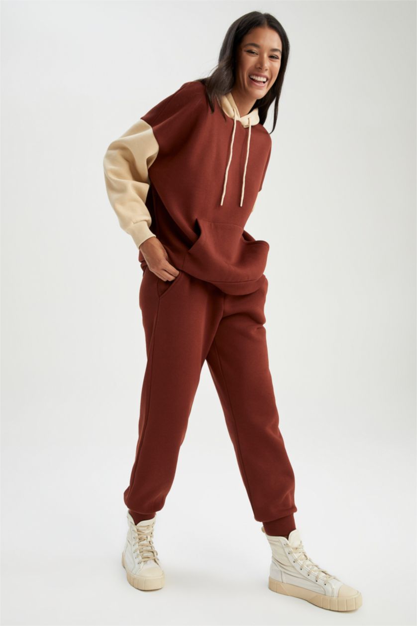 FEMME Bordeaux Clair jogger Thick Sweatshirt Fabric Trousers