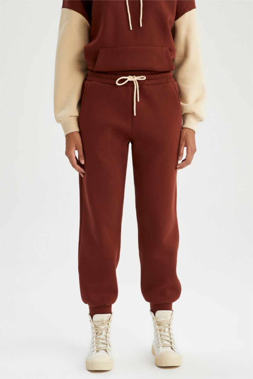FEMME Bordeaux Clair jogger Thick Sweatshirt Fabric Trousers