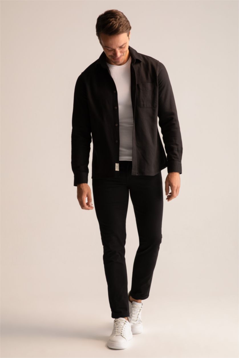 MAN Black Modern Fit Long Sleeve Shirt