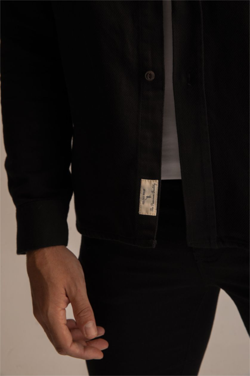 MAN Black Modern Fit Long Sleeve Shirt