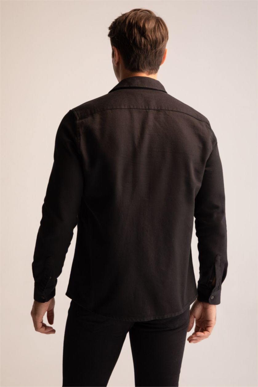 MAN Black Modern Fit Long Sleeve Shirt