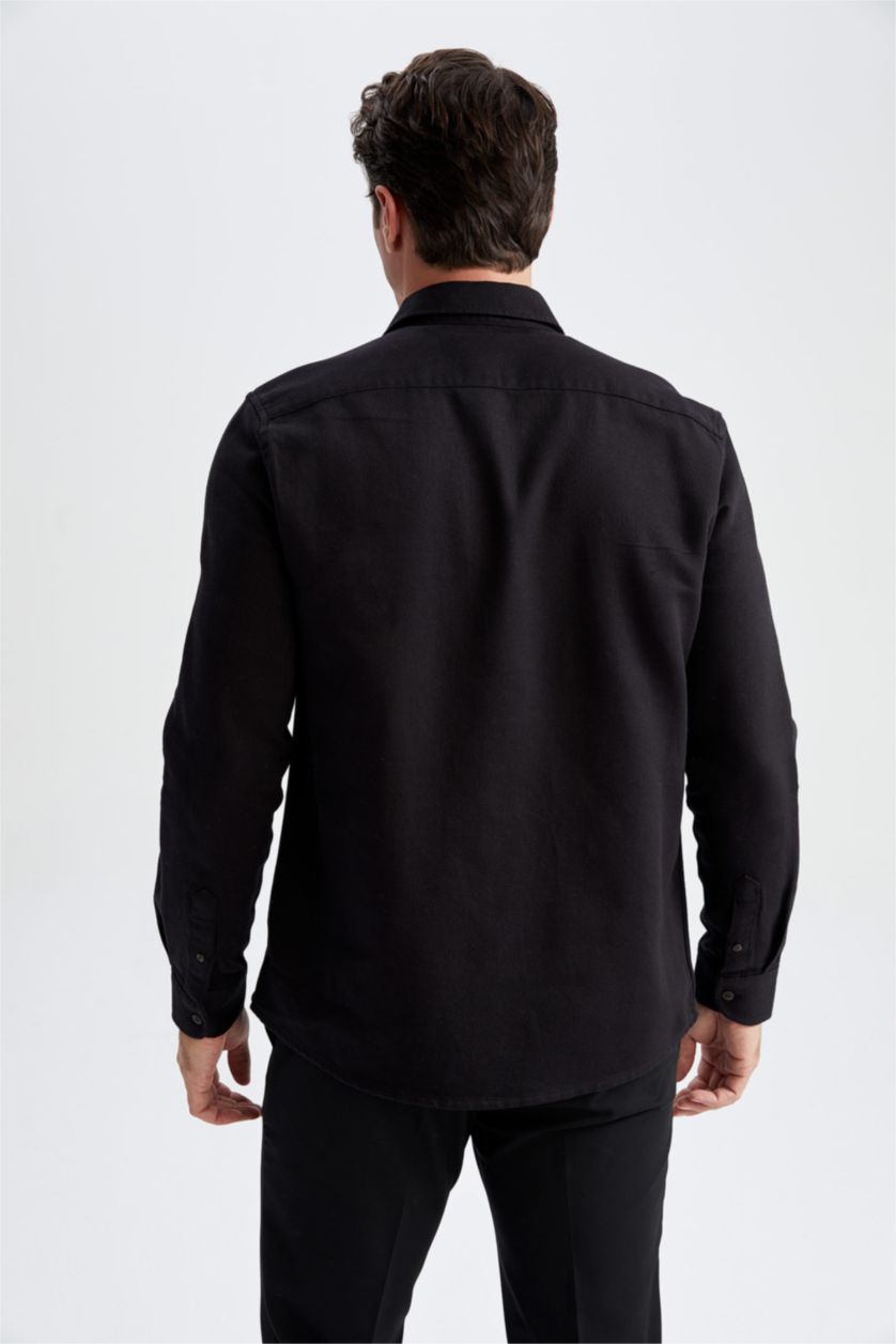 MAN Black Modern Fit Long Sleeve Shirt