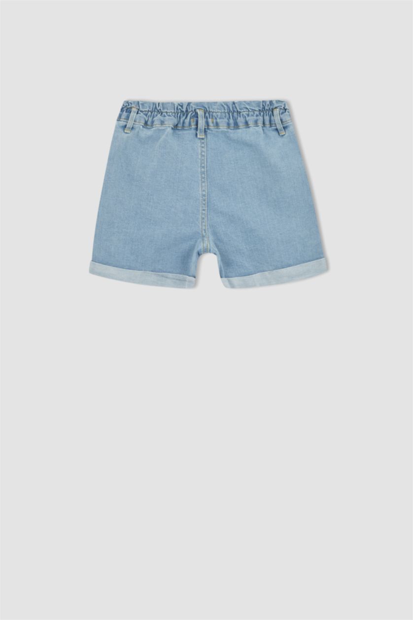 FILLES BLEU Clair Short en jean coupe décontractée pour fille