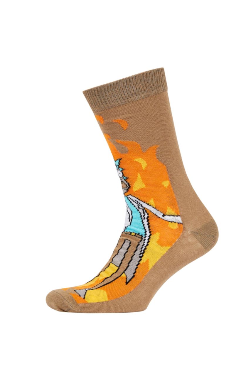 Erkek Karma Erkek Rick and Morty Pamuklu 2'li Uzun Çorap