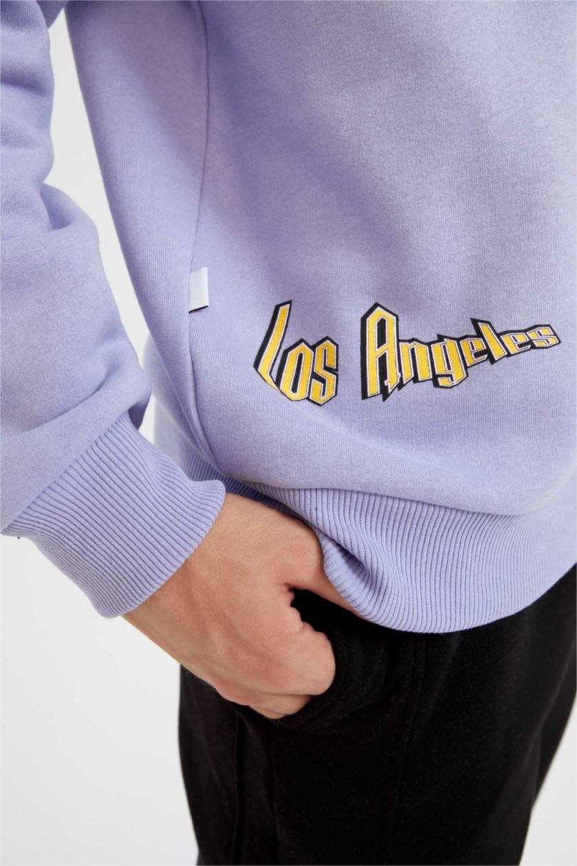MAN Lilac NBA Los Angeles Lakers Licensed Sweatshirt