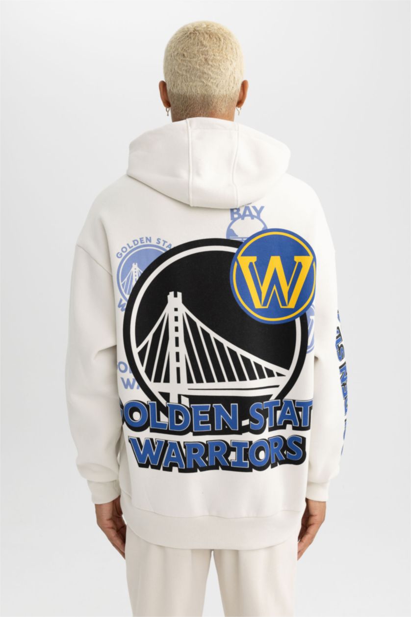 HOMME Beige Sweat- Shirt Coupe Oversize Encapuchonné à Manches Longues De DefactoFit NBA