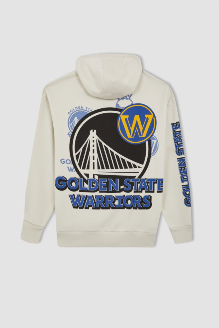 HOMME Beige Sweat- Shirt Coupe Oversize Encapuchonné à Manches Longues De DefactoFit NBA