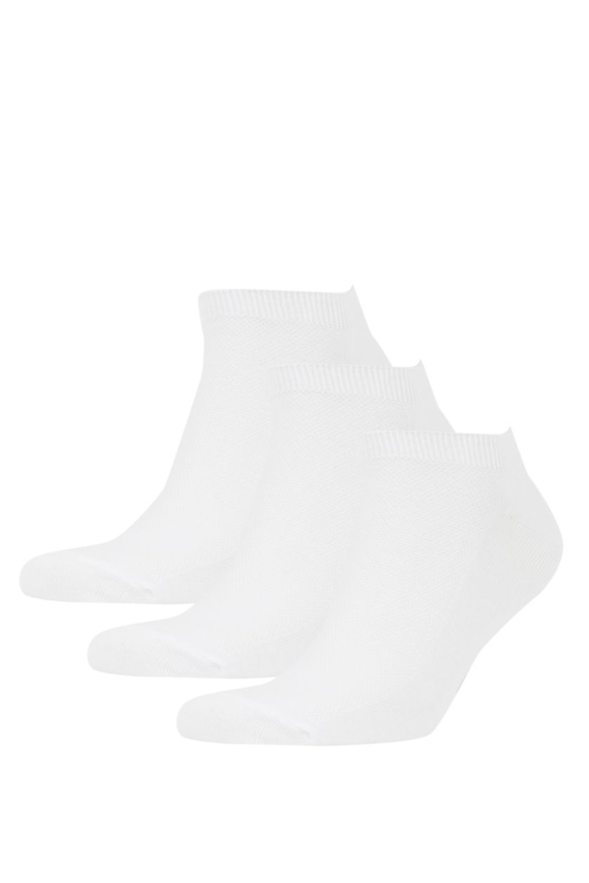 Men White 3 piece Cotton Short Socks