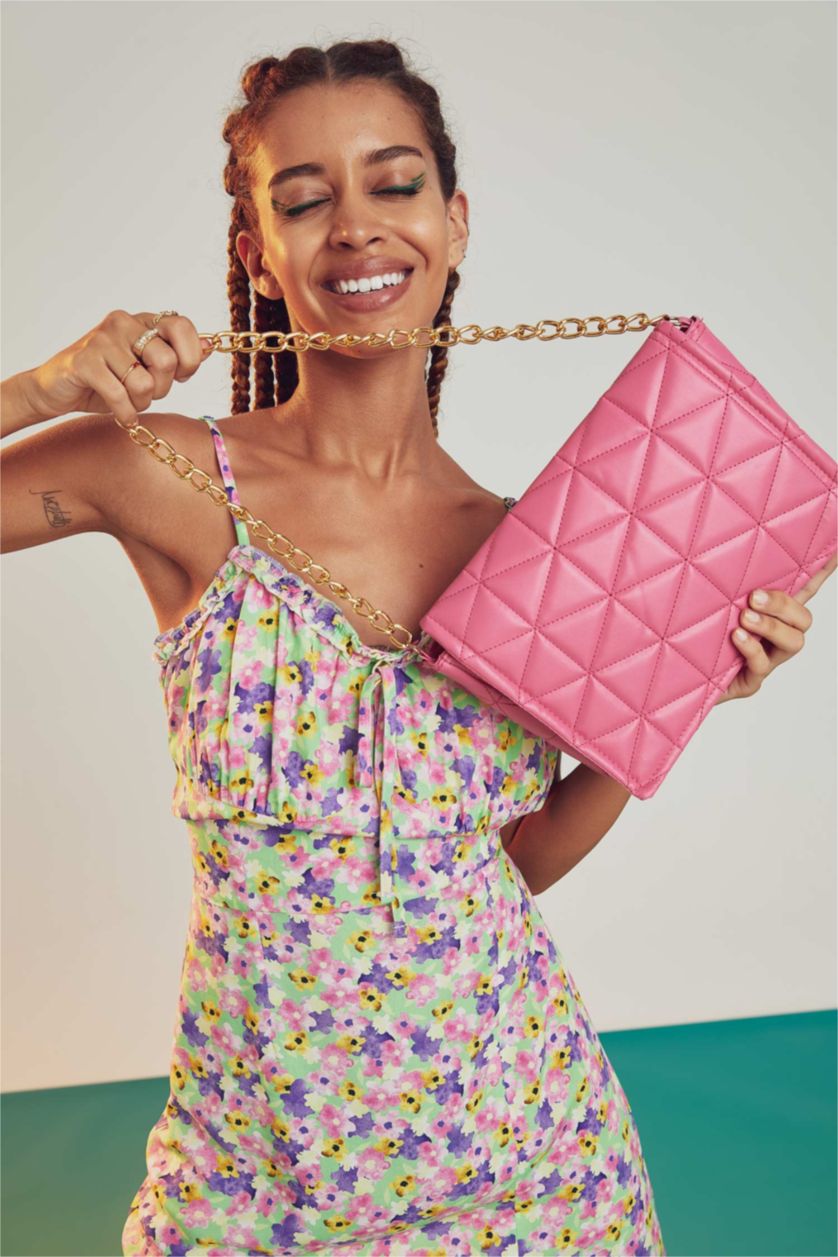 FEMME Rose Sac bandoulière chaîne matelassé pour femme