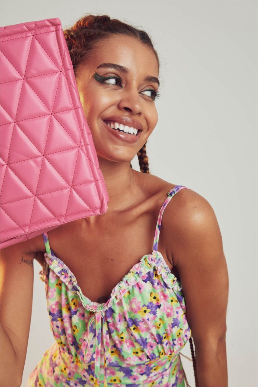 FEMME Rose Sac bandoulière chaîne matelassé pour femme