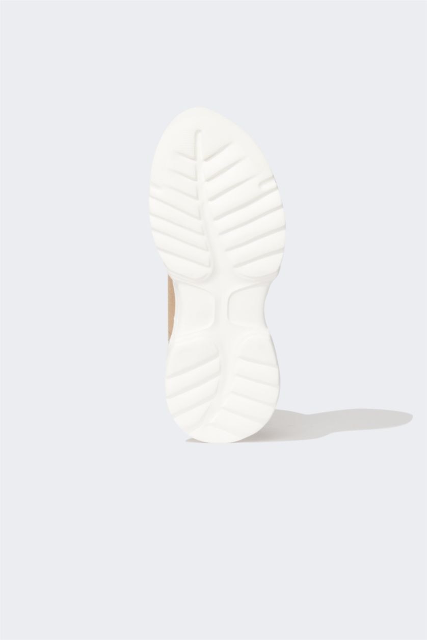 Kadın Nude Kadın Çorap Bot Tipi Yüksek Tabanlı Crop Spor Ayakkabı