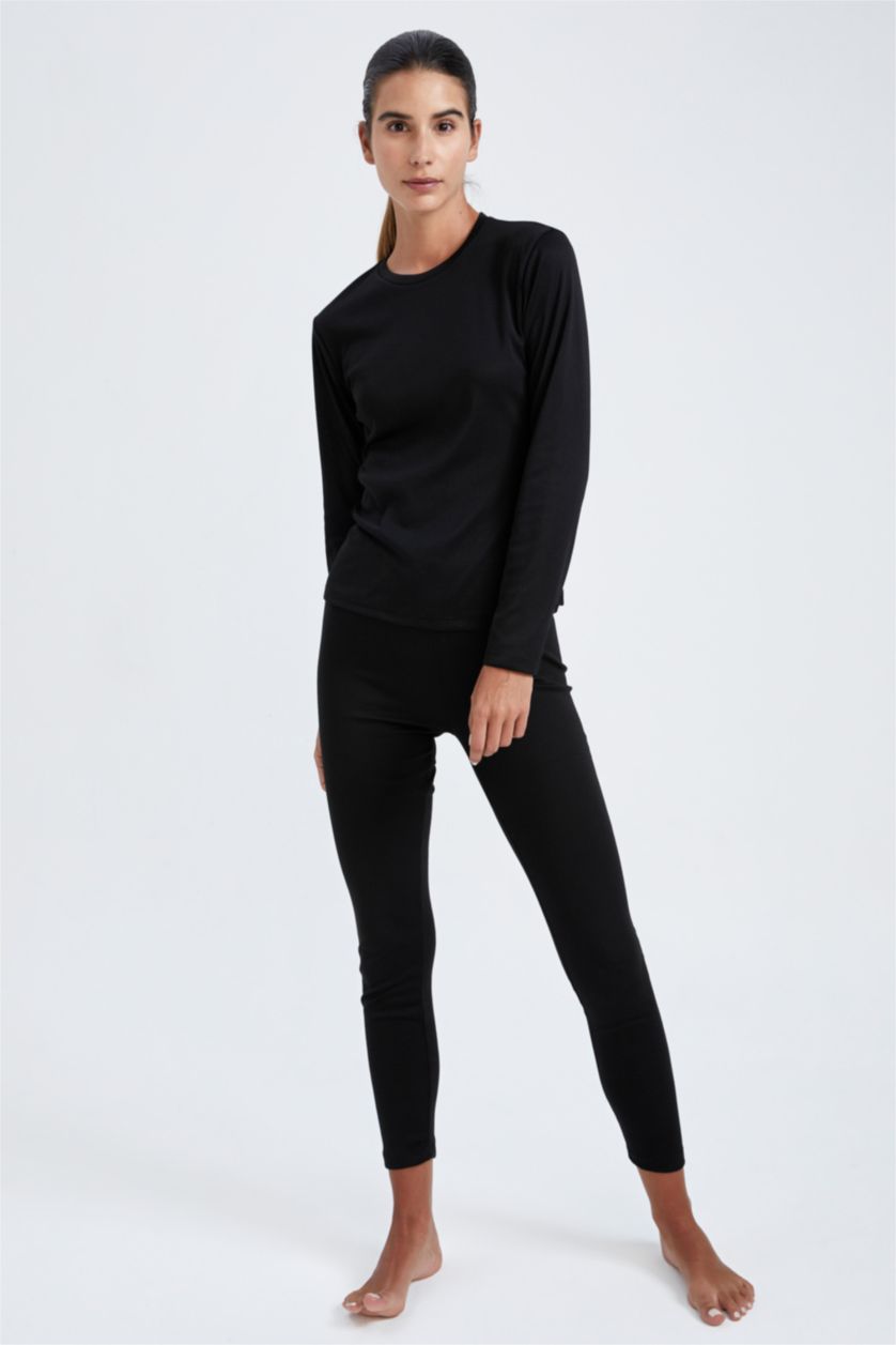 Kadın Siyah Slım Fıt Termal Üst