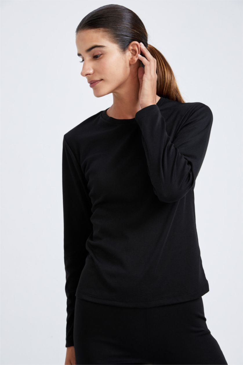 Kadın Siyah Slım Fıt Termal Üst