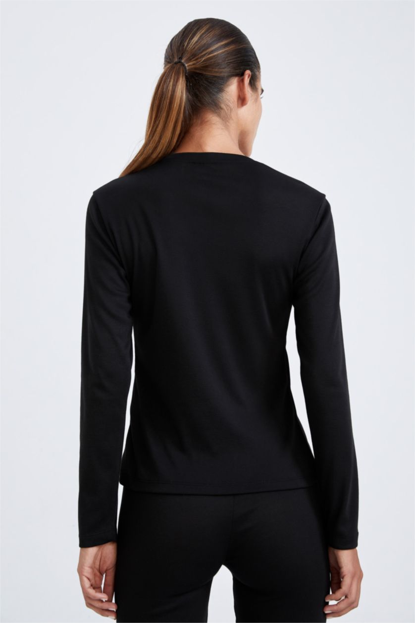 Kadın Siyah Slım Fıt Termal Üst