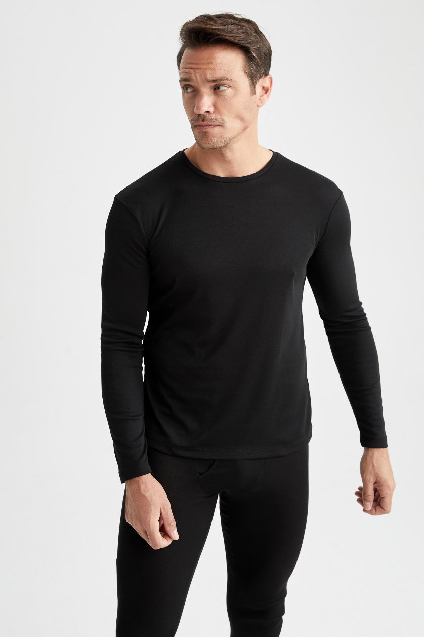 MAN Black Slim Fit Long Sleeve Thermal Underwear