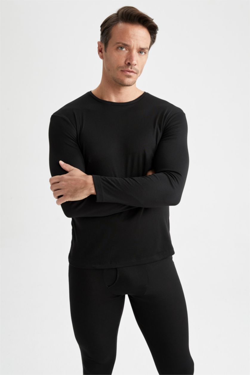 MAN Black Slim Fit Long Sleeve Thermal Underwear