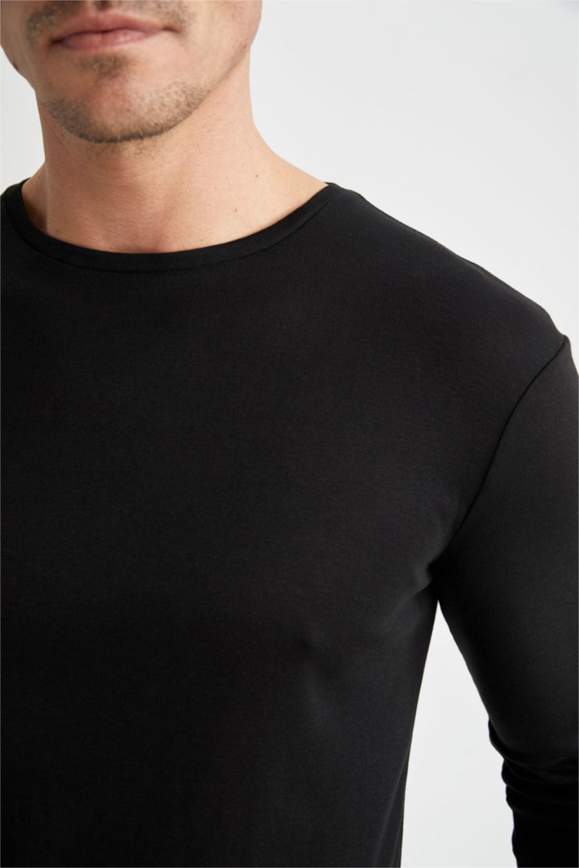 MAN Black Slim Fit Long Sleeve Thermal Underwear
