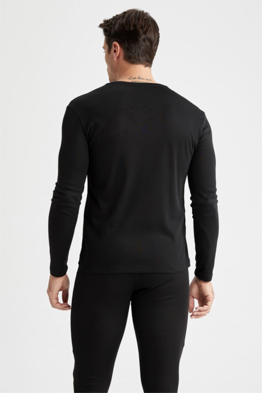 MAN Black Slim Fit Long Sleeve Thermal Underwear