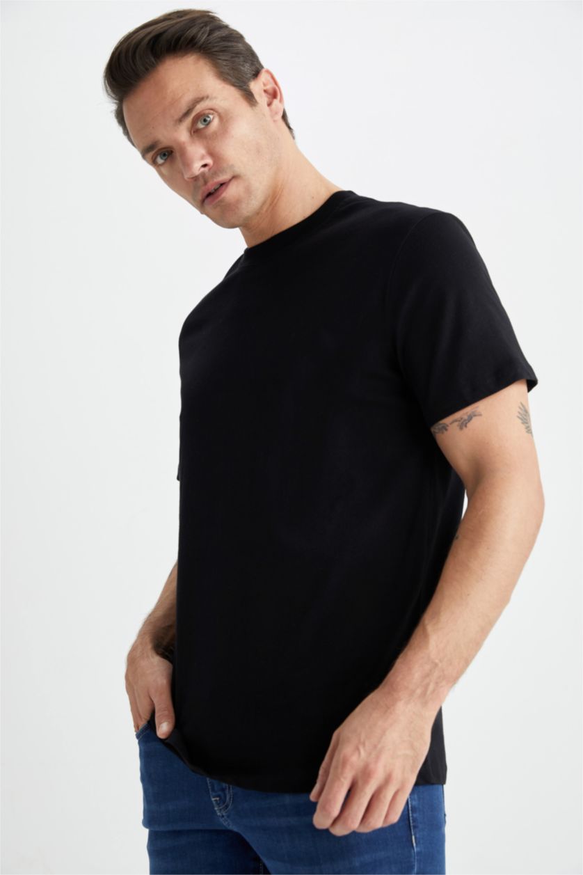 MAN Black New Regular Fit Short Sleeve T-Shirt