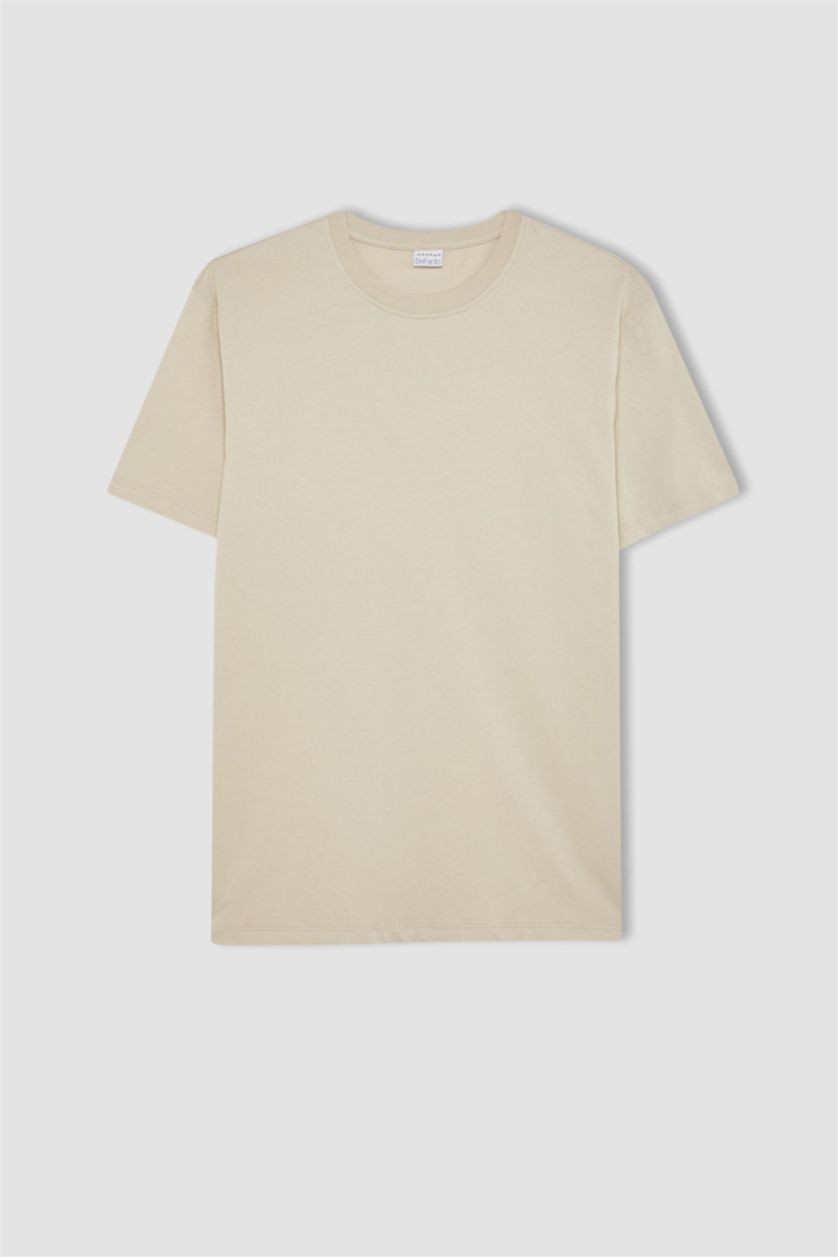 رجال اللون الحجري New Regular Fit Short Sleeve T-Shirt