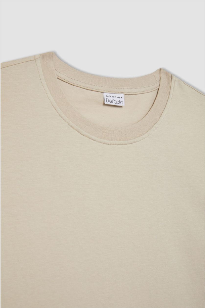 رجال اللون الحجري New Regular Fit Short Sleeve T-Shirt