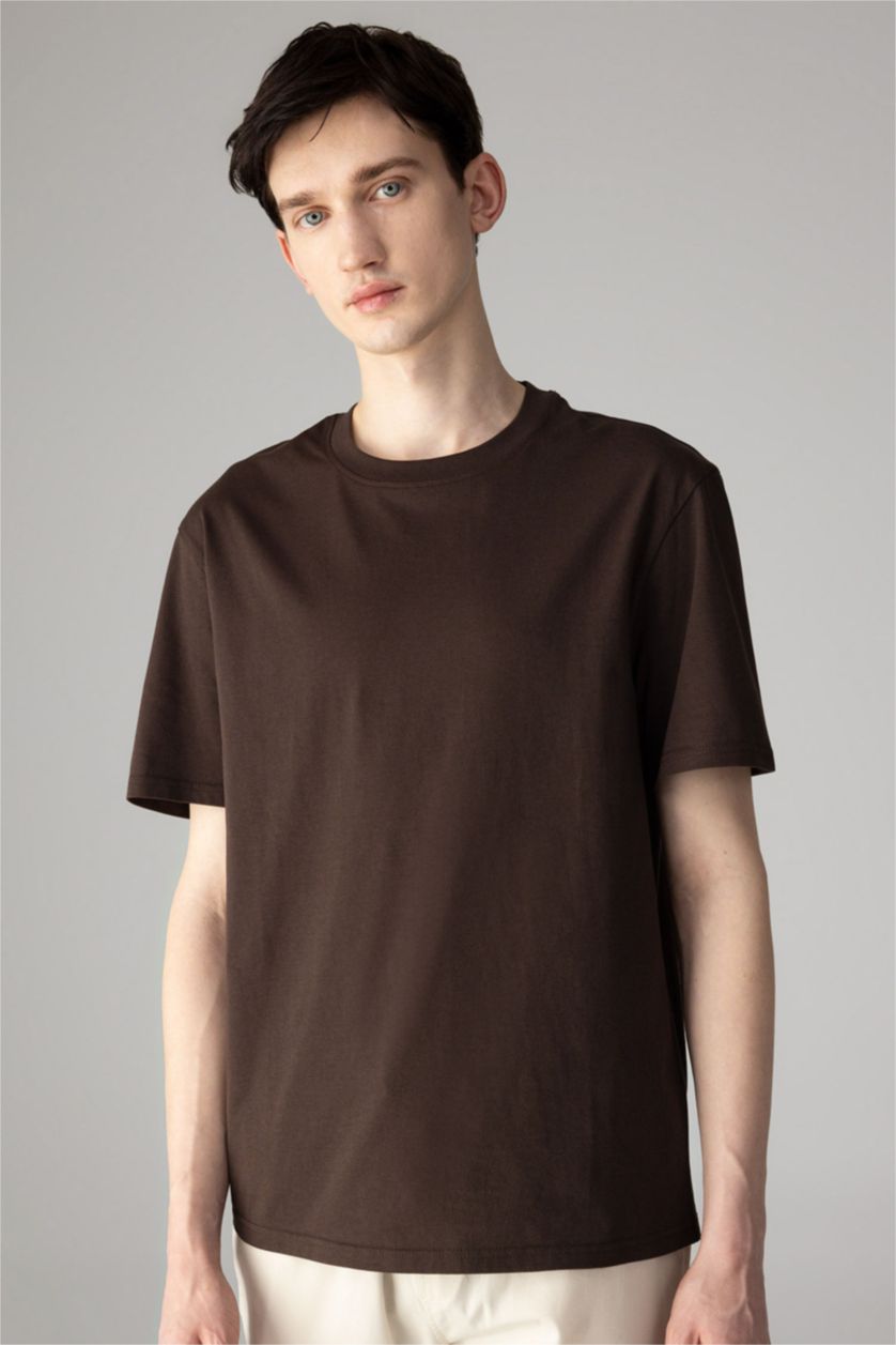 MAN Brown New Regular Fit Short Sleeve T-Shirt