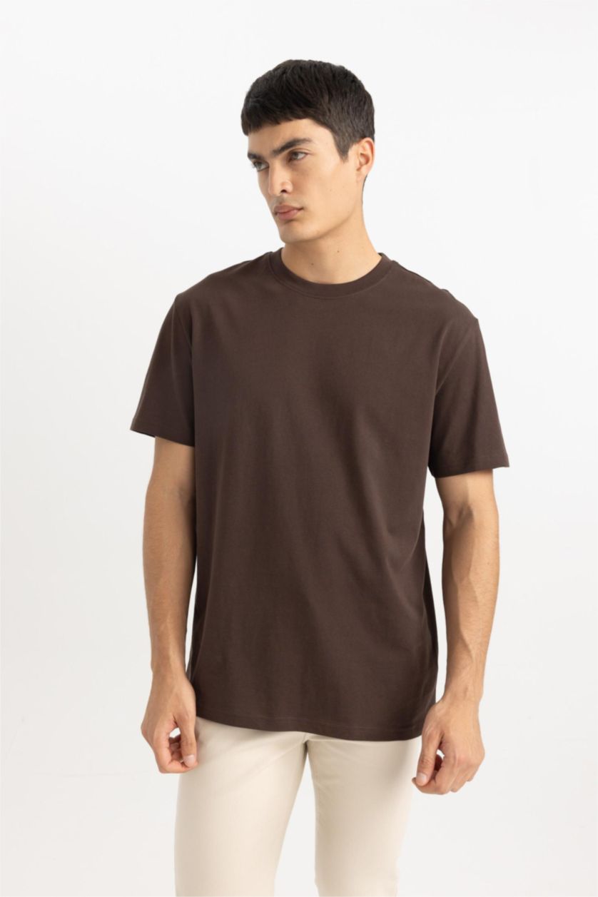 MAN Brown New Regular Fit Short Sleeve T-Shirt