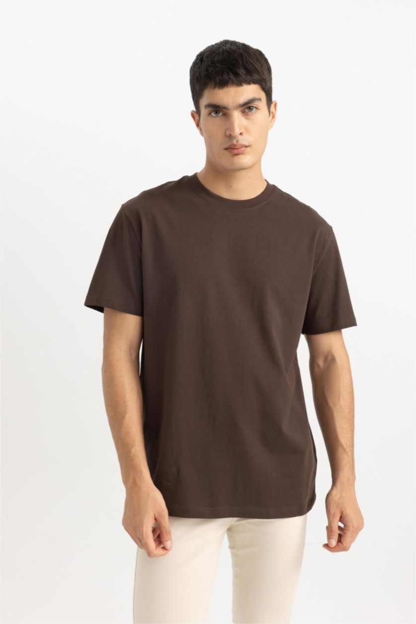 MAN Brown New Regular Fit Short Sleeve T-Shirt