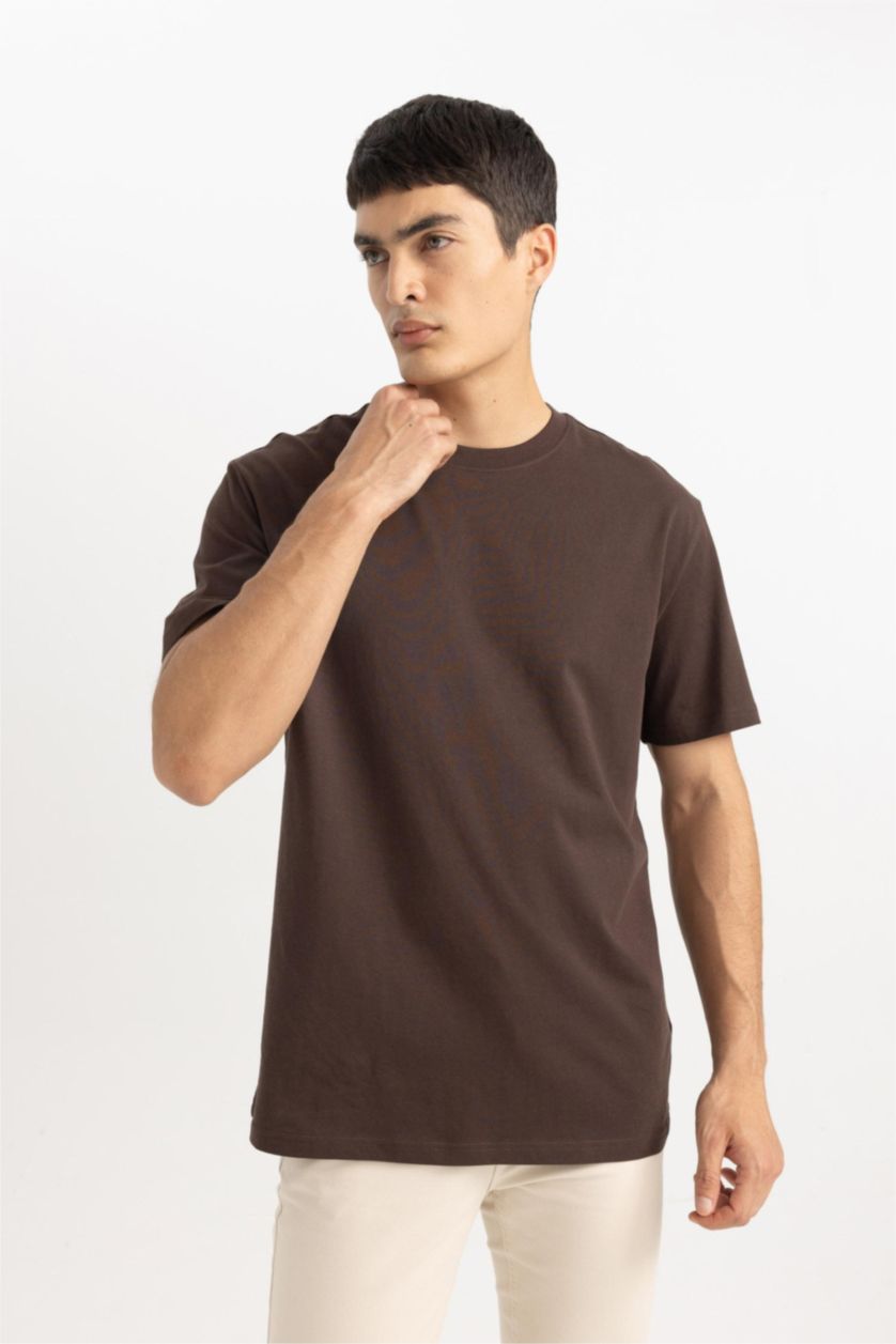 MAN Brown New Regular Fit Short Sleeve T-Shirt