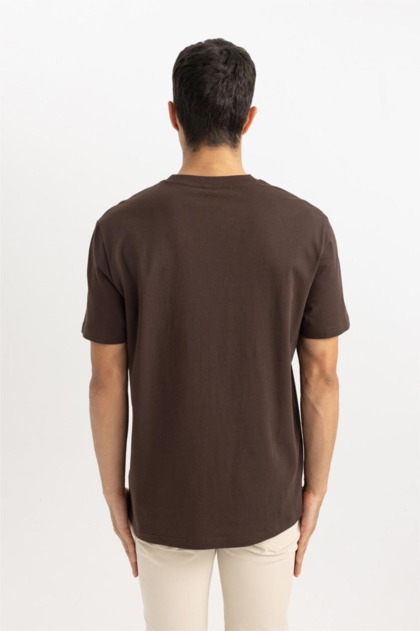 MAN Brown New Regular Fit Short Sleeve T-Shirt