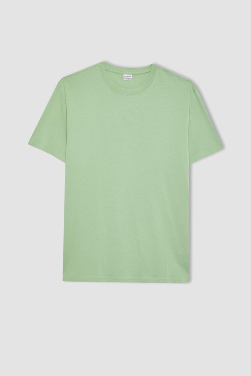 Erkek Mint New Regular Fit Bisiklet Yaka Basic Düz %100 Pamuk Kısa Kollu Tişört