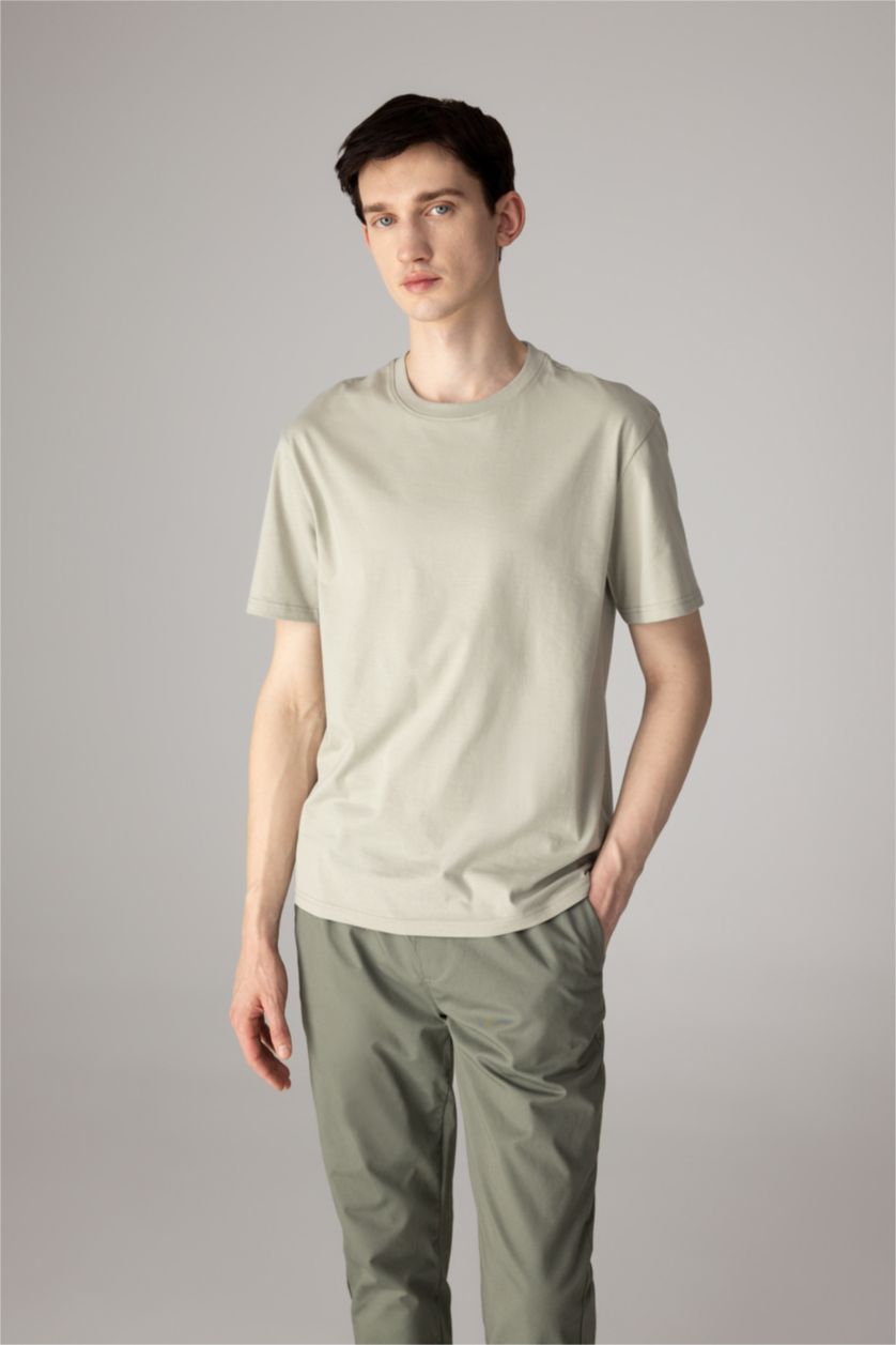 HOMME Kaki Clair T-shirt à manches courtes Nouvelle coupe régulière