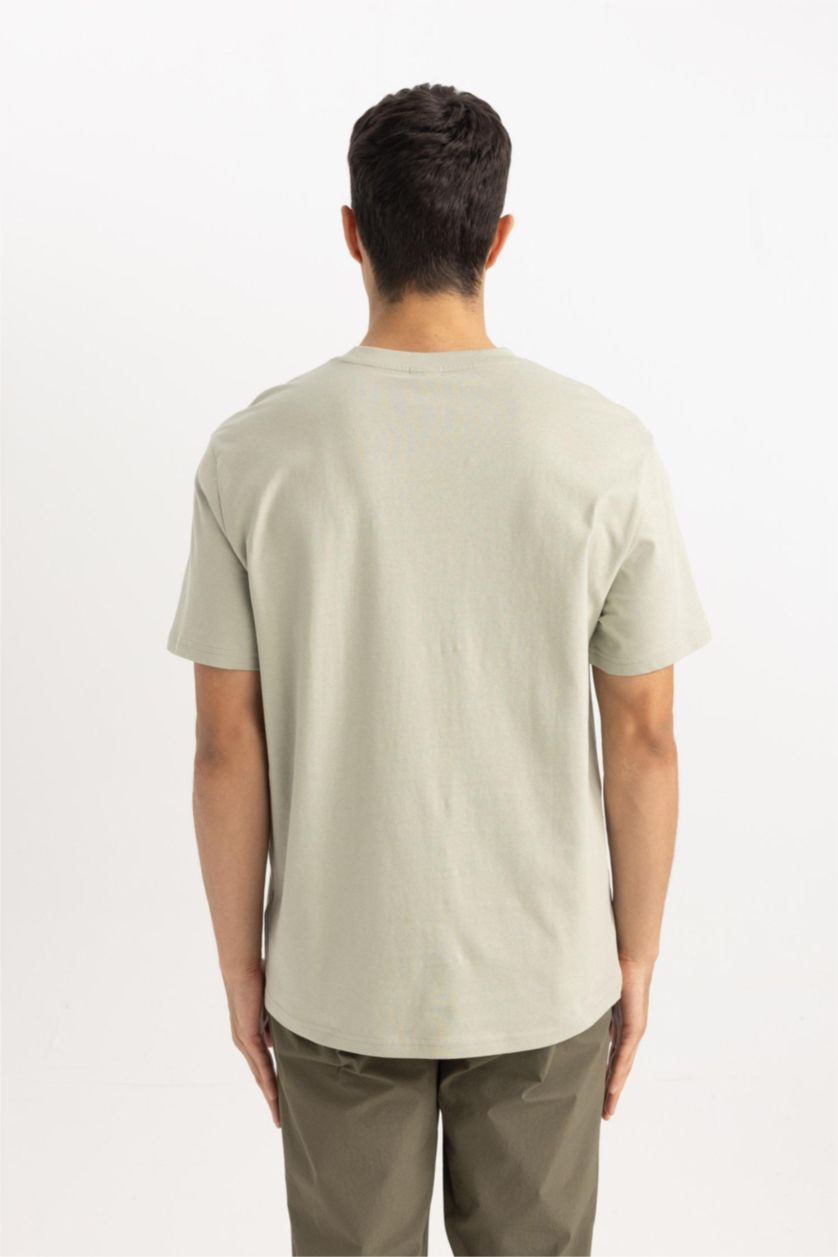 HOMME Kaki Clair T-shirt à manches courtes Nouvelle coupe régulière
