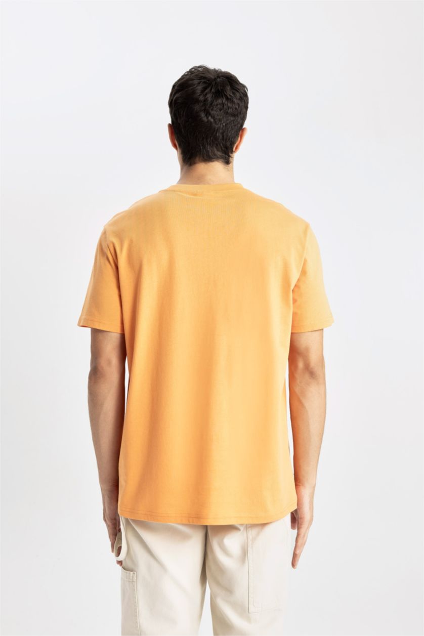 رجالي برتقالي فاتح New Regular Fit Short Sleeve T-Shirt