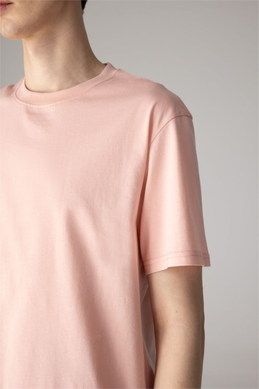 MAN Pink New Regular Fit Crew Neck Basic Cotton T-Shirt