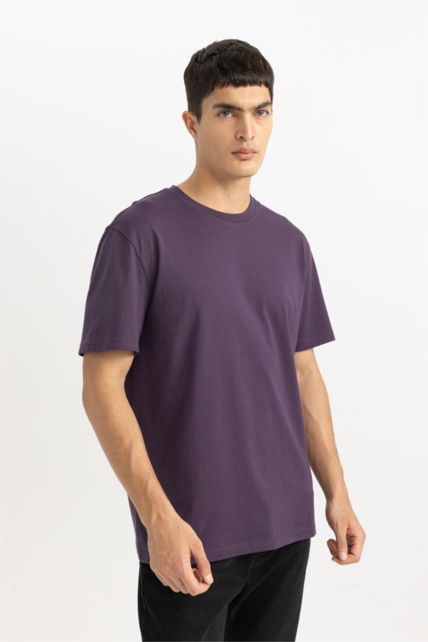 MAN Dark Purple New Regular Fit Short Sleeve T-Shirt
