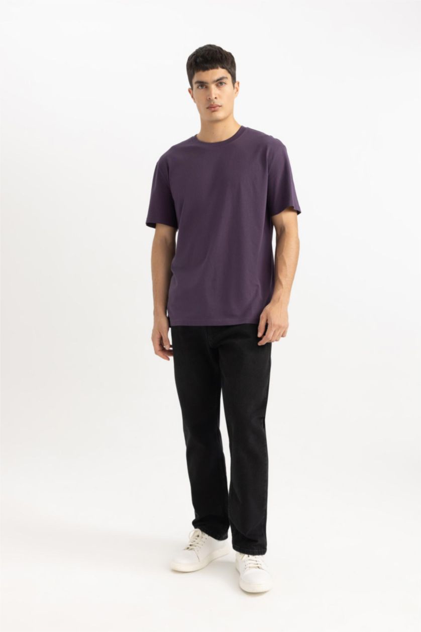 MAN Dark Purple New Regular Fit Short Sleeve T-Shirt
