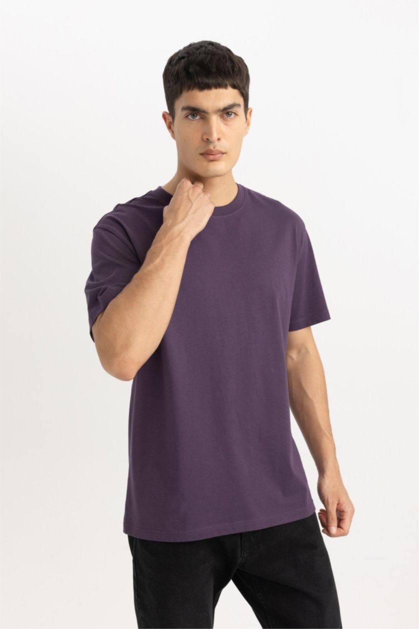 MAN Dark Purple New Regular Fit Short Sleeve T-Shirt