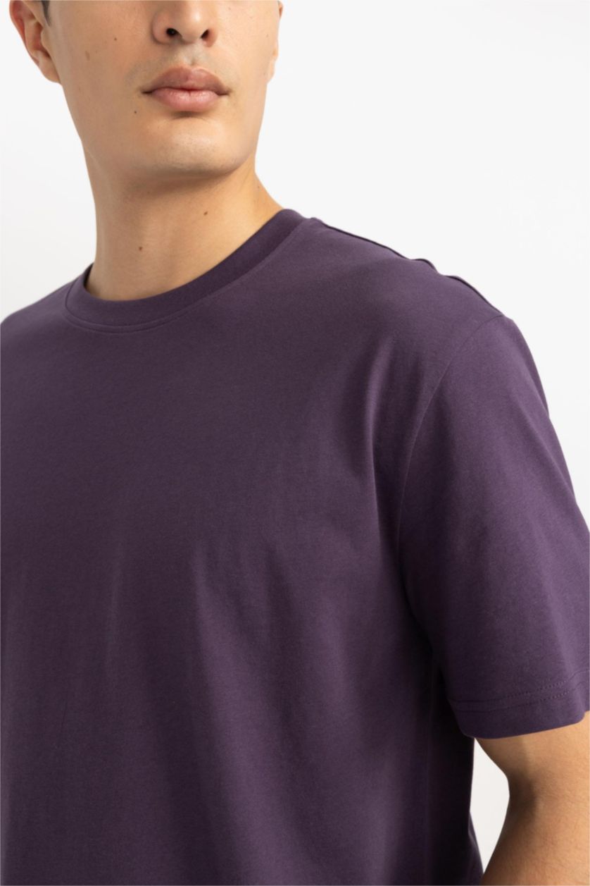 MAN Dark Purple New Regular Fit Short Sleeve T-Shirt