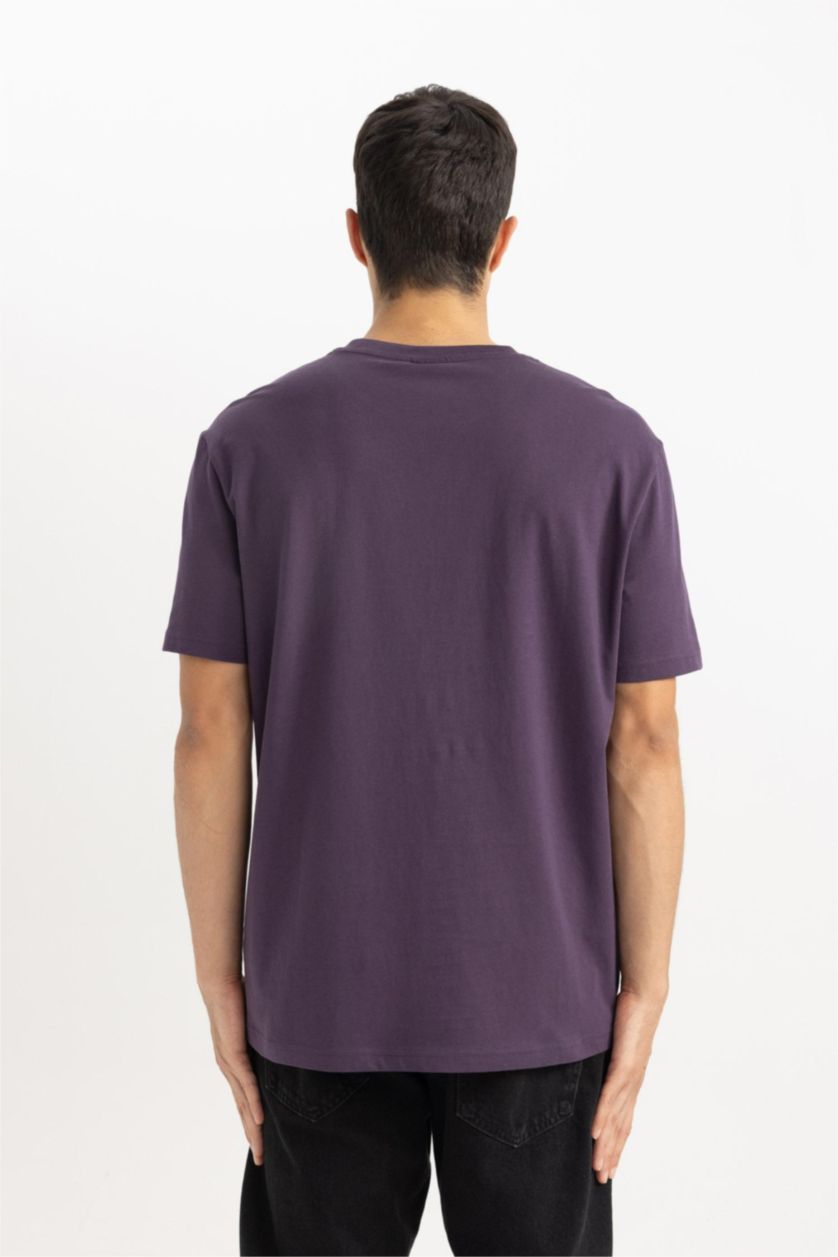 MAN Dark Purple New Regular Fit Short Sleeve T-Shirt